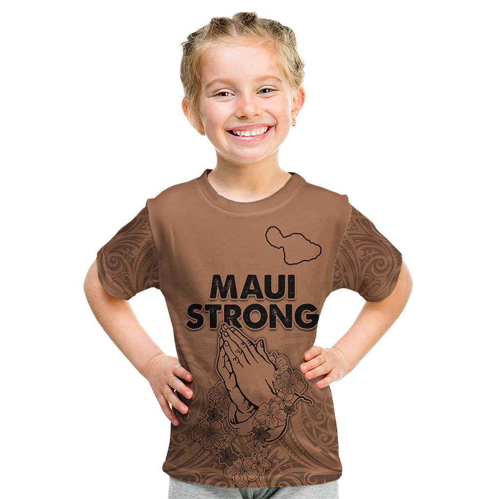 Hawaii Strong Maui Wildfire Kid T Shirt No1 LT9 Gold - Polynesian Pride