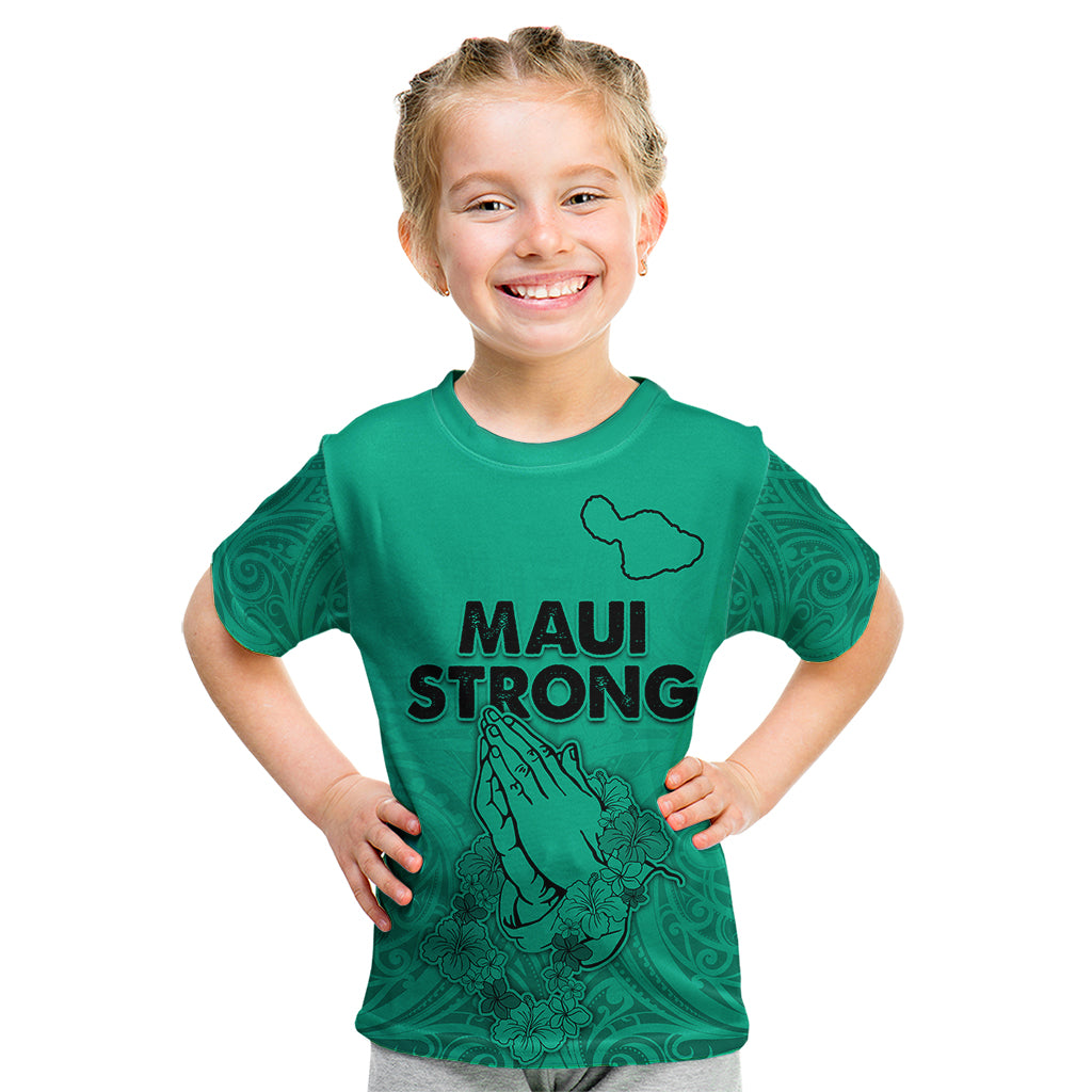 Hawaii Strong Maui Wildfire Kid T Shirt No2 LT9 Green - Polynesian Pride