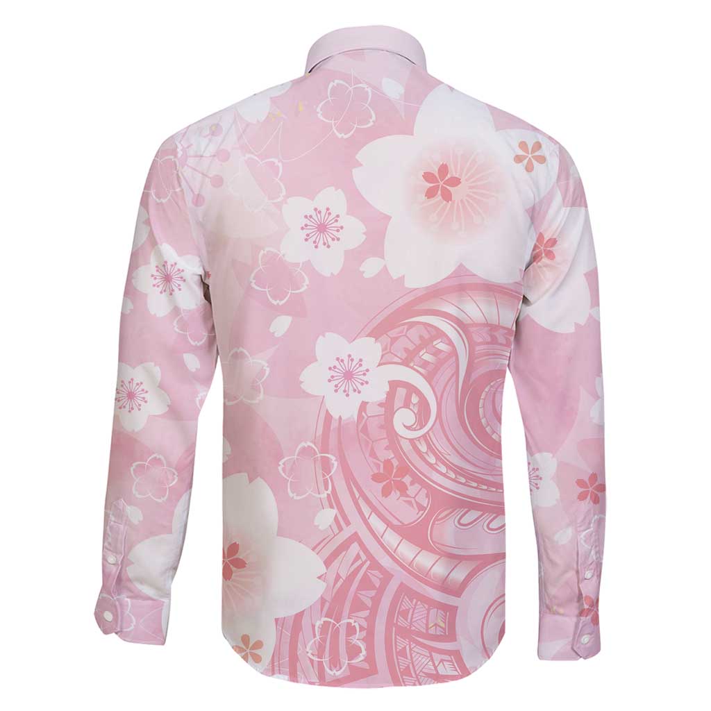 Japan Sakura Floral with Polynesian Vibe Family Matching Puletasi and Hawaiian Shirt
