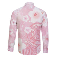 Japan Sakura Floral with Polynesian Vibe Family Matching Short Sleeve Bodycon Dress and Hawaiian Shirt LT9 - Polynesian Pride