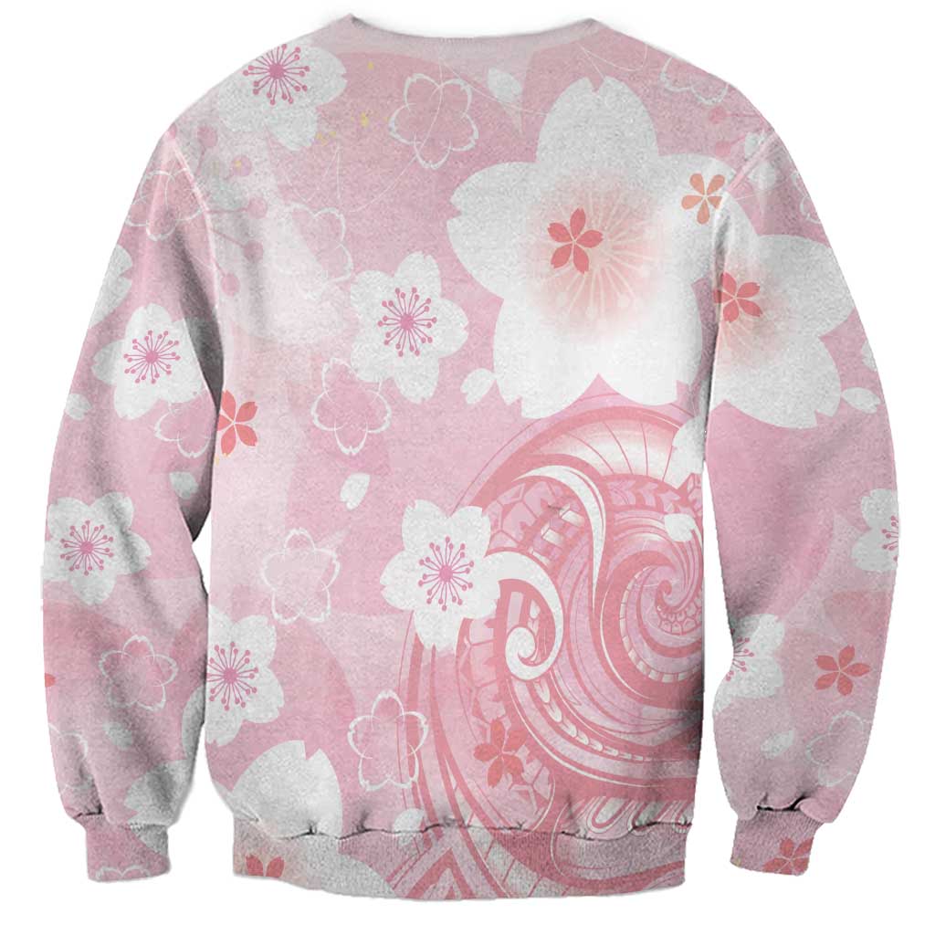 Japan Sakura Floral with Polynesian Vibe Sweatshirt