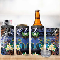 Marshall Islands Kwajalein Atoll 4 in 1 Can Cooler Tumbler Plumeria Sea Turtle with Polynesian Tribal LT9 - Polynesian Pride