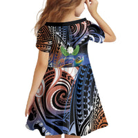 Marshall Islands Kwajalein Atoll Family Matching Long Sleeve Bodycon Dress and Hawaiian Shirt Plumeria Sea Turtle with Polynesian Tribal LT9 - Polynesian Pride