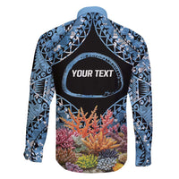Personalised Nukuoro Micronesia Atoll Family Matching Long Sleeve Bodycon Dress and Hawaiian Shirt with Pacific Coral Reef LT9 - Polynesian Pride