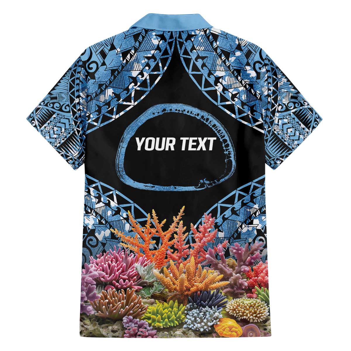 Personalised Nukuoro Micronesia Atoll Family Matching Off The Shoulder Long Sleeve Dress and Hawaiian Shirt with Pacific Coral Reef LT9 - Polynesian Pride