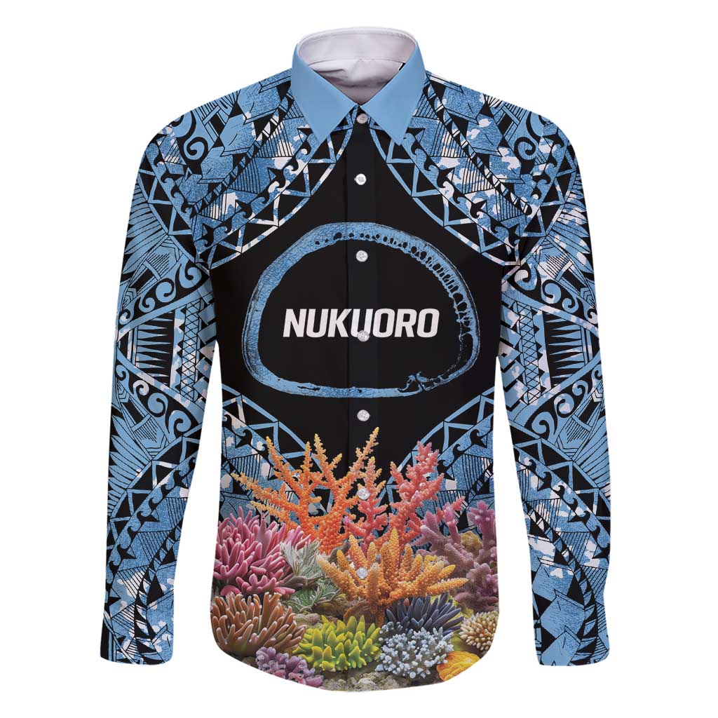Personalised Nukuoro Micronesia Atoll Family Matching Tank Maxi Dress and Hawaiian Shirt with Pacific Coral Reef