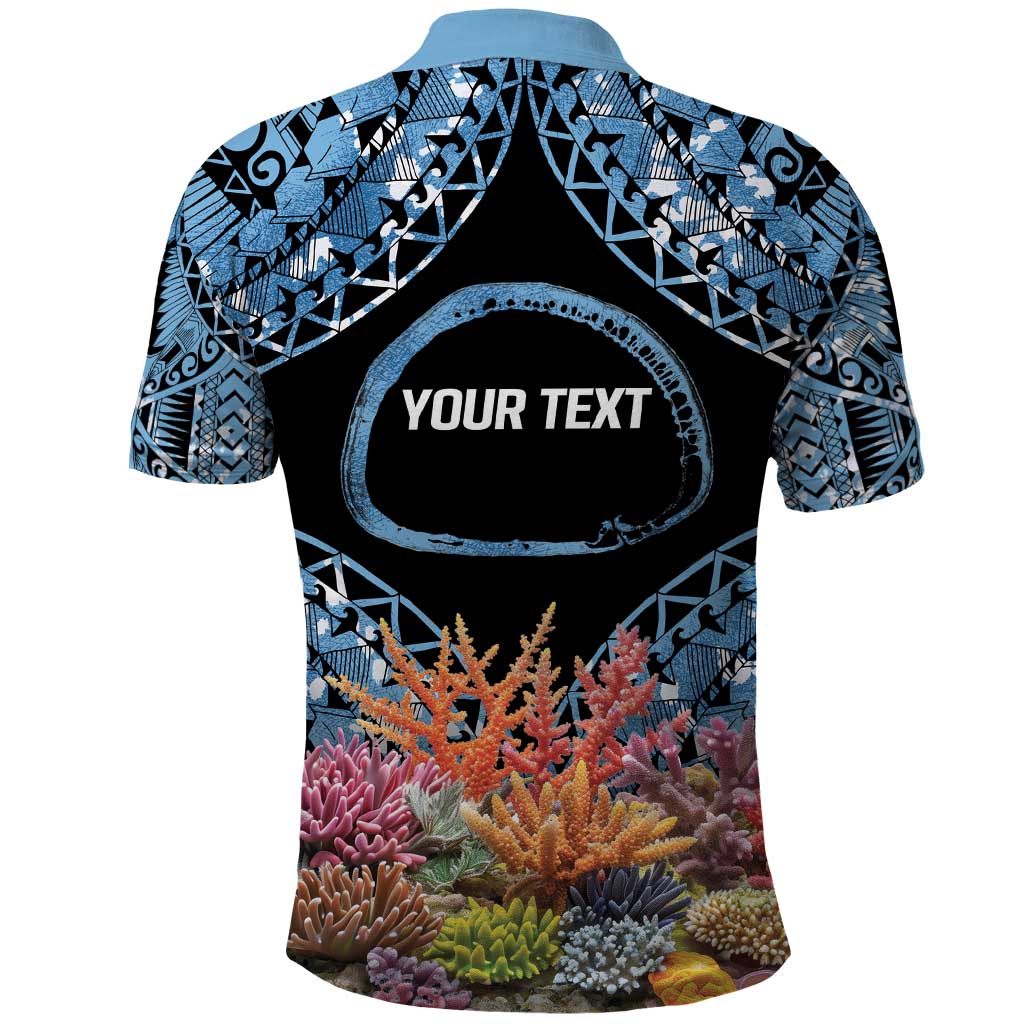 Personalised Nukuoro Micronesia Atoll Polo Shirt with Pacific Coral Reef