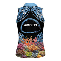 Personalised Nukuoro Micronesia Atoll Women Sleeveless Polo Shirt with Pacific Coral Reef