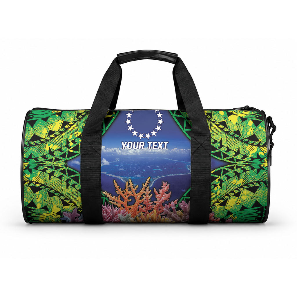 Penrhyn aka Tongareva Cook Islands Atoll Personalised Duffle Bag with Pacific Coral Reef Green Vibe LT9 One size Green - Polynesian Pride