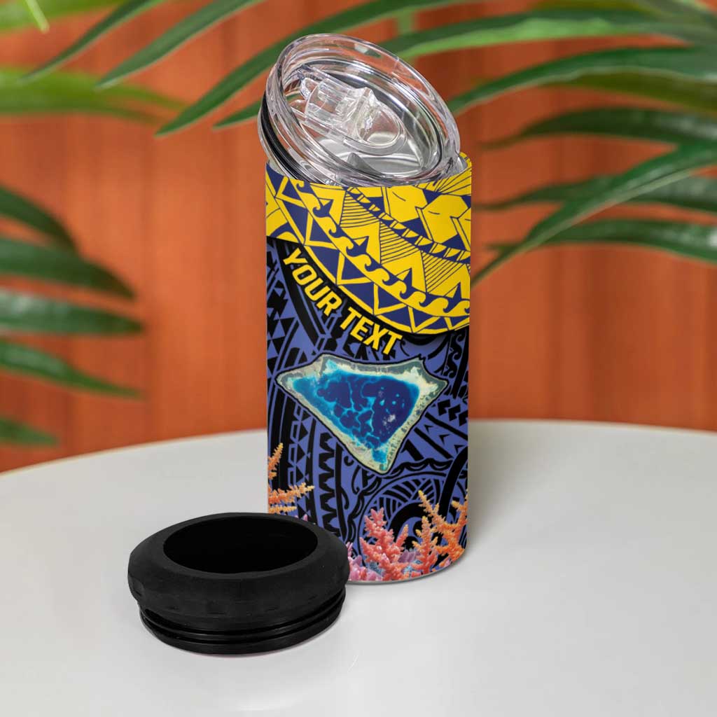 Tokelau Atafu Atoll Personalised 4 in 1 Can Cooler Tumbler Pacific Coral Reef Vibe