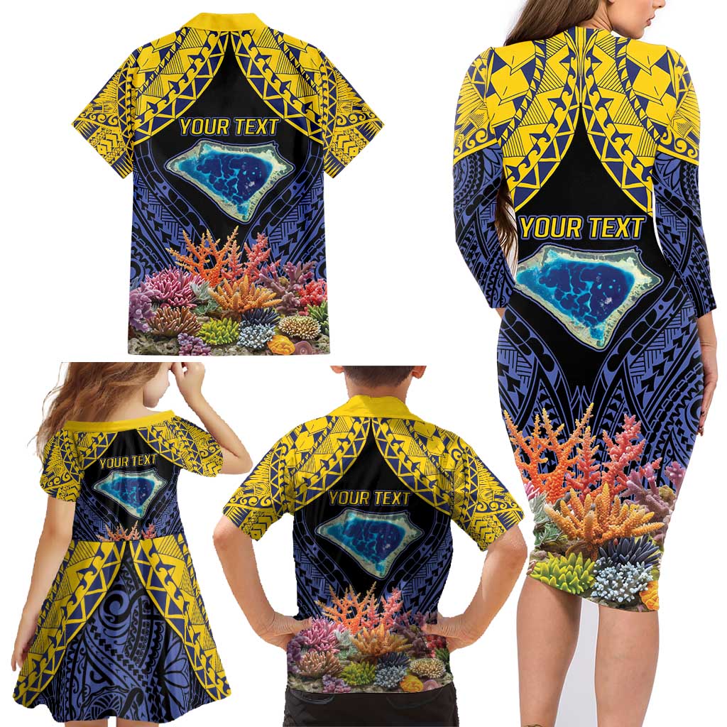 Tokelau Atafu Atoll Personalised Family Matching Long Sleeve Bodycon Dress and Hawaiian Shirt Pacific Coral Reef Vibe LT9 - Polynesian Pride