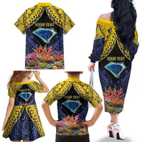Tokelau Atafu Atoll Personalised Family Matching Off The Shoulder Long Sleeve Dress and Hawaiian Shirt Pacific Coral Reef Vibe LT9 - Polynesian Pride