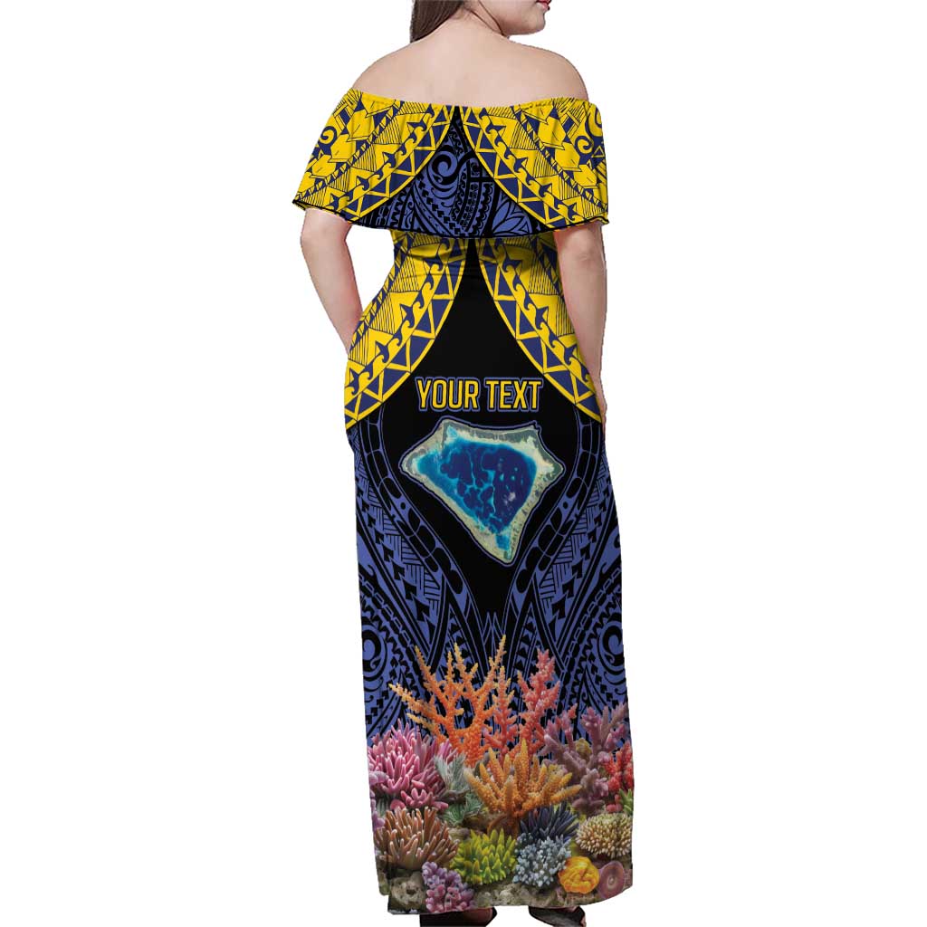 Tokelau Atafu Atoll Personalised Family Matching Off Shoulder Maxi Dress and Hawaiian Shirt Pacific Coral Reef Vibe LT9 - Polynesian Pride