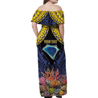 Tokelau Atafu Atoll Personalised Family Matching Off Shoulder Maxi Dress and Hawaiian Shirt Pacific Coral Reef Vibe LT9 - Polynesian Pride