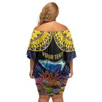 Tokelau Atafu Atoll Personalised Family Matching Off Shoulder Short Dress and Hawaiian Shirt Pacific Coral Reef Vibe LT9 - Polynesian Pride