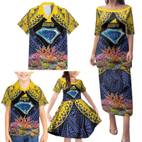Tokelau Atafu Atoll Personalised Family Matching Puletasi and Hawaiian Shirt Pacific Coral Reef Vibe LT9 - Polynesian Pride