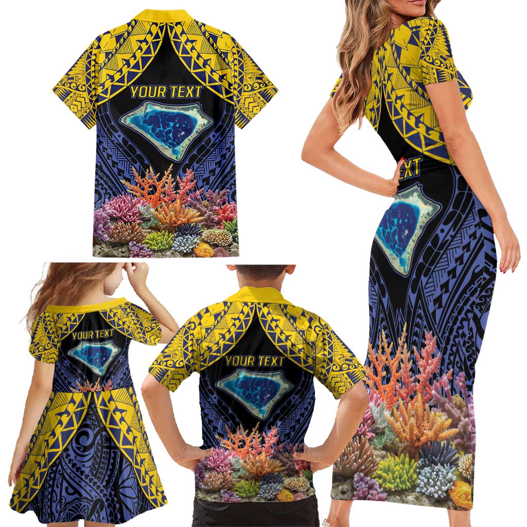 Tokelau Atafu Atoll Personalised Family Matching Short Sleeve Bodycon Dress and Hawaiian Shirt Pacific Coral Reef Vibe LT9 - Polynesian Pride