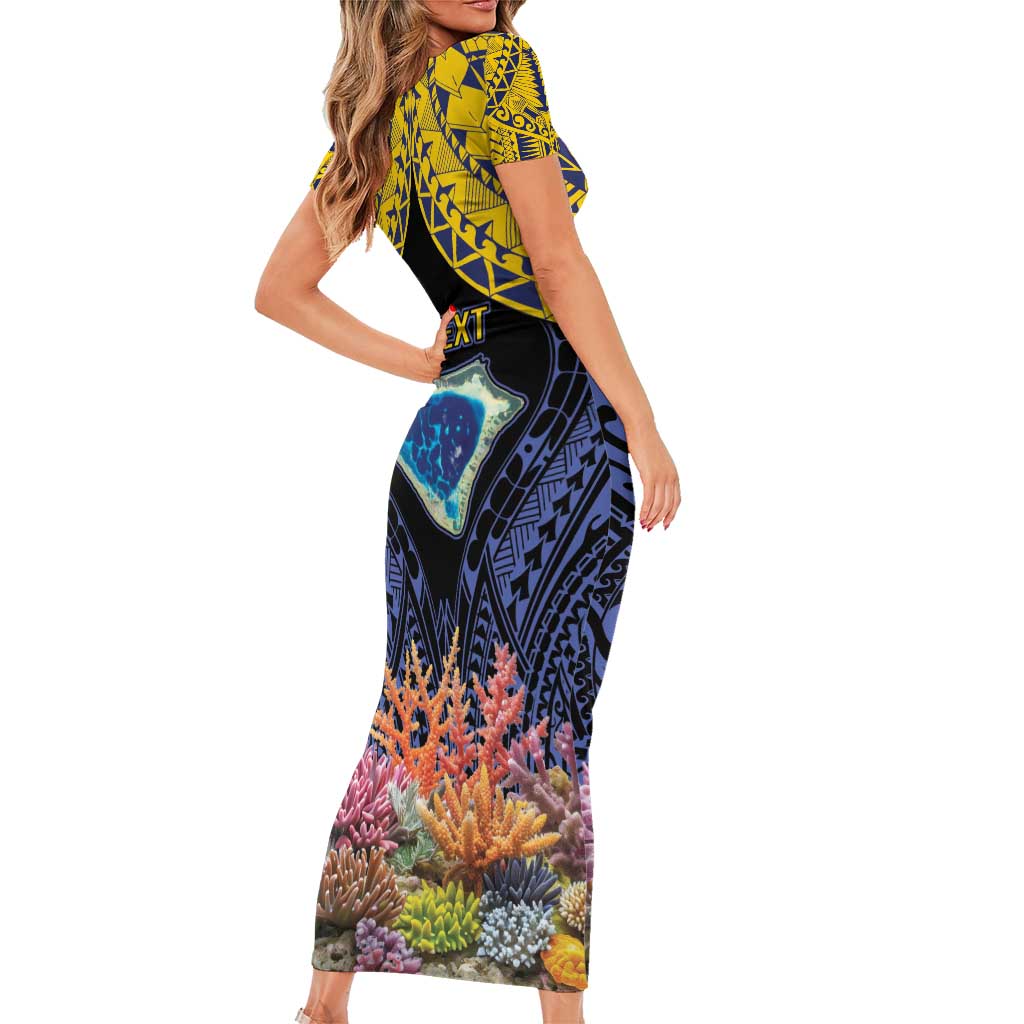 Tokelau Atafu Atoll Personalised Family Matching Short Sleeve Bodycon Dress and Hawaiian Shirt Pacific Coral Reef Vibe LT9 - Polynesian Pride