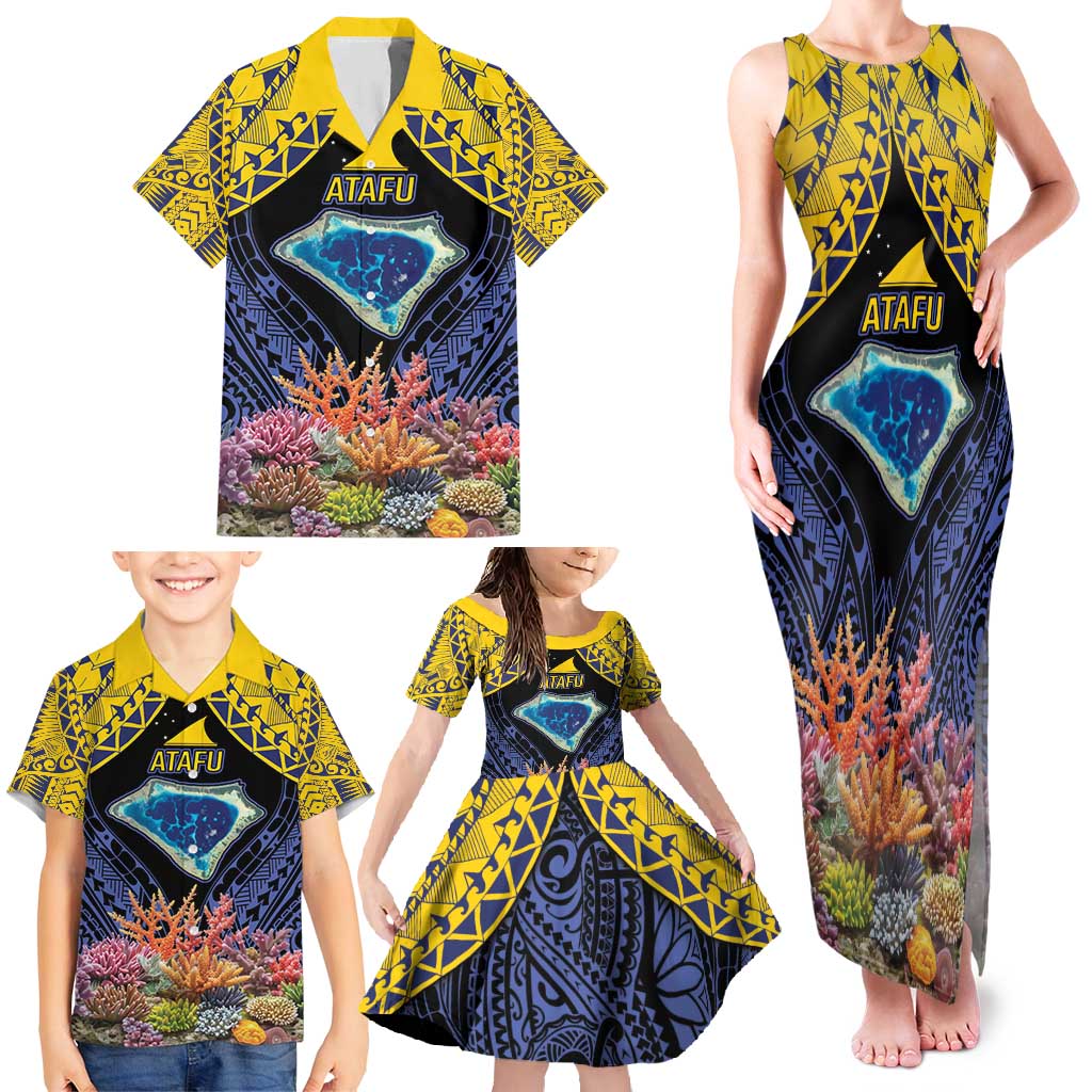 Tokelau Atafu Atoll Personalised Family Matching Tank Maxi Dress and Hawaiian Shirt Pacific Coral Reef Vibe LT9 - Polynesian Pride