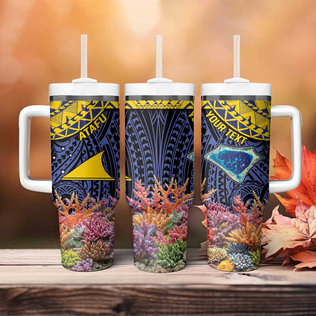 Tokelau Atafu Atoll Personalised Tumbler With Handle Pacific Coral Reef Vibe LT9 - Polynesian Pride