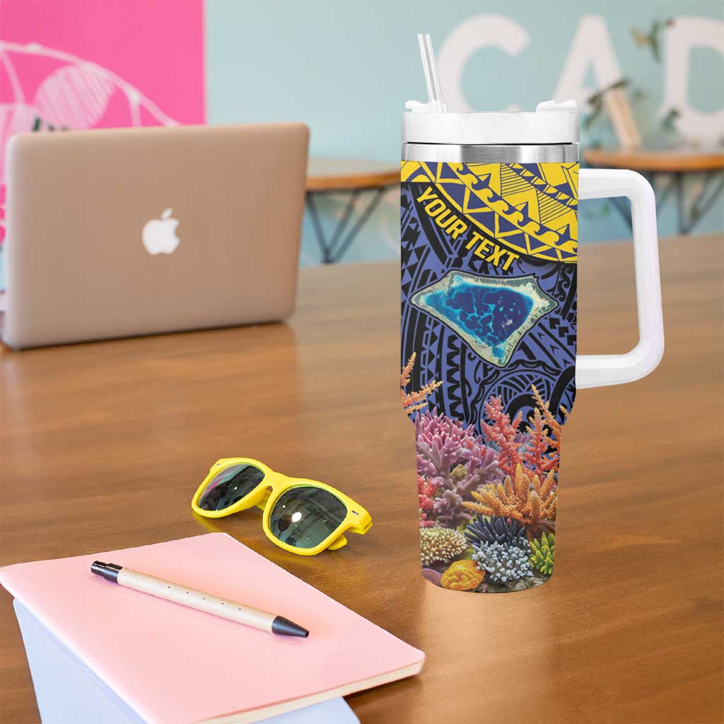 Tokelau Atafu Atoll Personalised Tumbler With Handle Pacific Coral Reef Vibe LT9 - Polynesian Pride