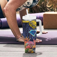 Tokelau Atafu Atoll Personalised Tumbler With Handle Pacific Coral Reef Vibe LT9 - Polynesian Pride