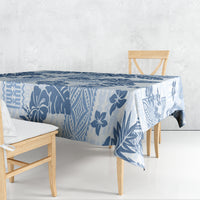Vintage Hawaii Tablecloth Hibiscus Tapa Tribal With Hawaiian Quilt Pattern Blue LT9 - Polynesian Pride