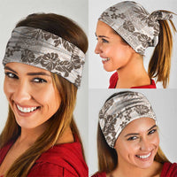 Vintage Hawaii Neck Gaiter Hibiscus Tapa Tribal With Hawaiian Quilt Pattern Gold - Polynesian Pride