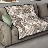 Vintage Hawaii Quilt Hibiscus Tapa Tribal With Hawaiian Quilt Pattern Gold LT9 - Polynesian Pride