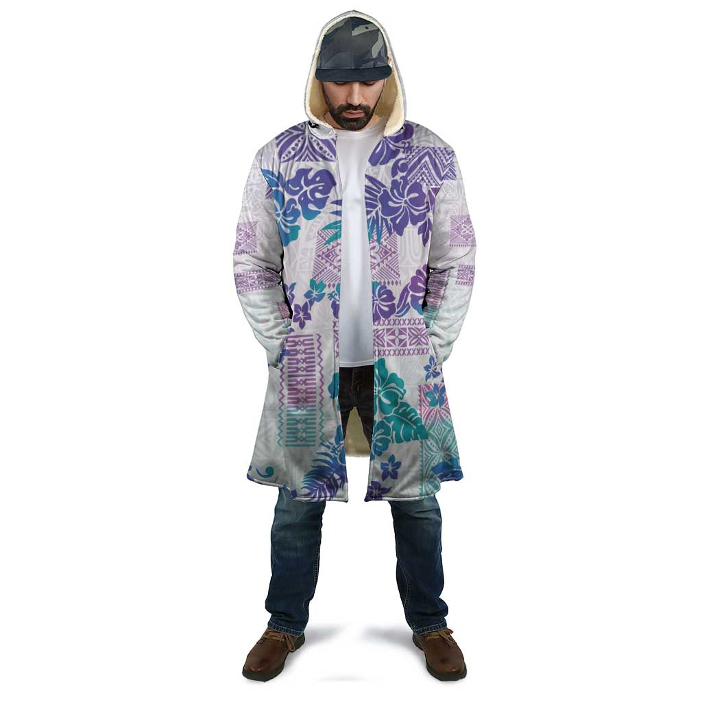 Vintage Hawaii Cloak Hibiscus Tapa Tribal With Hawaiian Quilt Pattern Purple - Polynesian Pride