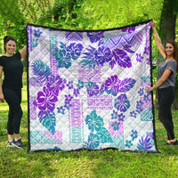 Vintage Hawaii Quilt Hibiscus Tapa Tribal With Hawaiian Quilt Pattern Purple LT9 - Polynesian Pride