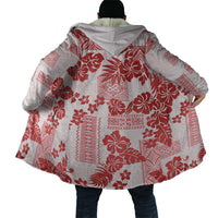 Vintage Hawaii Cloak Hibiscus Tapa Tribal With Hawaiian Quilt Pattern Red LT9 - Polynesian Pride