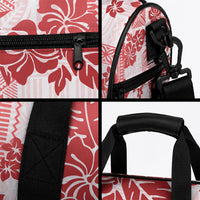 Vintage Hawaii Duffle Bag Hibiscus Tapa Tribal With Hawaiian Quilt Pattern Red LT9 - Polynesian Pride
