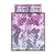 Vintage Hawaii Quilt Bed Set Hibiscus Tapa Tribal With Hawaiian Quilt Pattern Violet LT9 Violet - Polynesian Pride