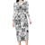 Hawaii Tapa Tribal Long Sleeve Bodycon Dress With Hawaiian Quilt Pattern Black LT9 Long Dress Black - Polynesian Pride
