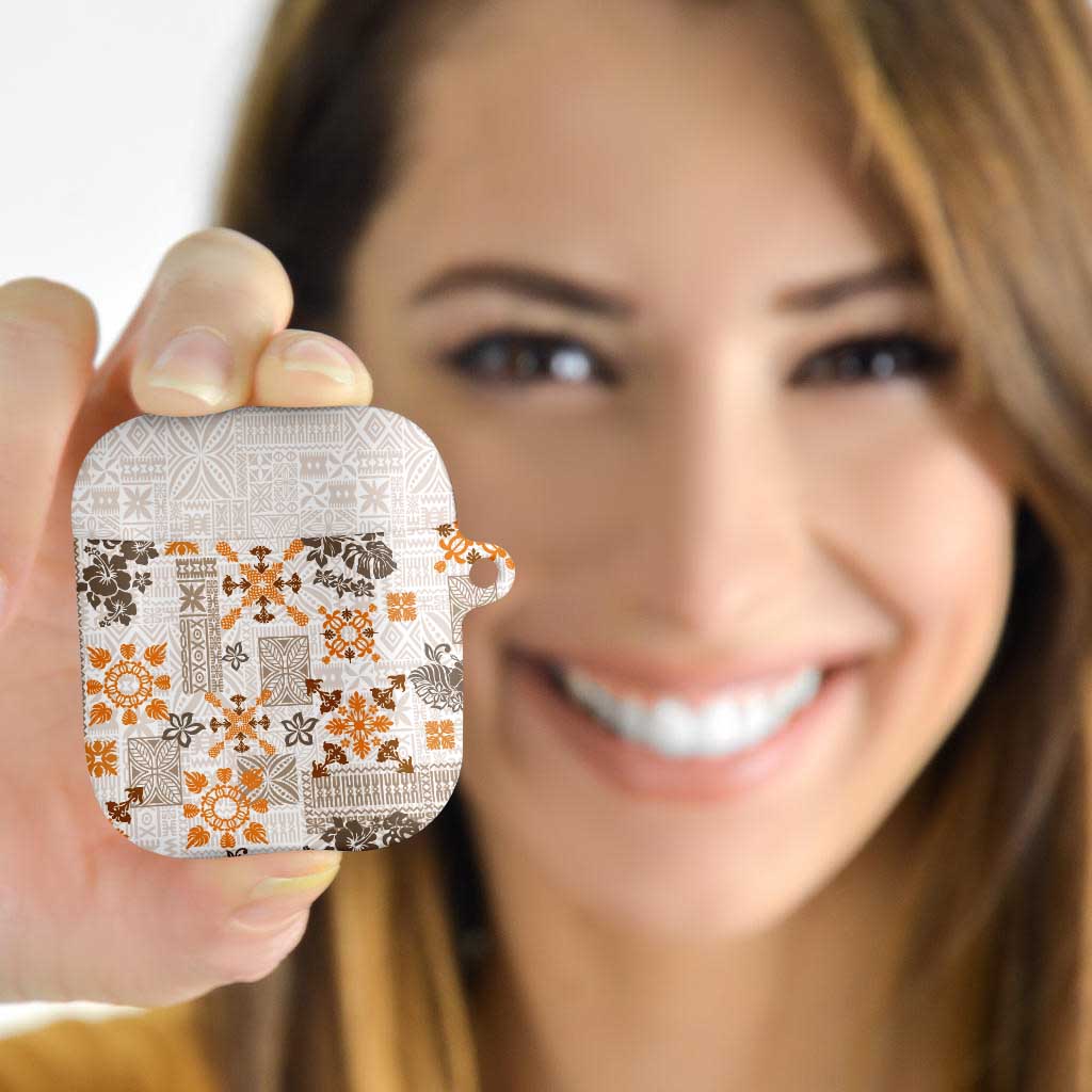 Hawaii Tapa Tribal AirPods Case With Hawaiian Quilt Pattern Gold - Polynesian Pride