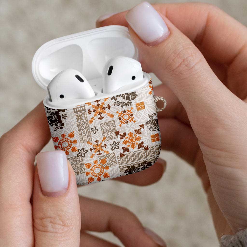 Hawaii Tapa Tribal AirPods Case With Hawaiian Quilt Pattern Gold - Polynesian Pride