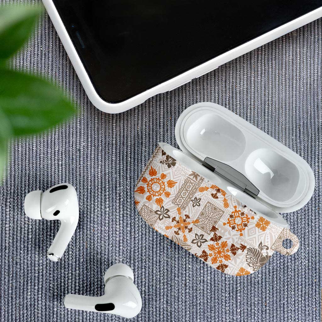 Hawaii Tapa Tribal AirPods Case With Hawaiian Quilt Pattern Gold - Polynesian Pride