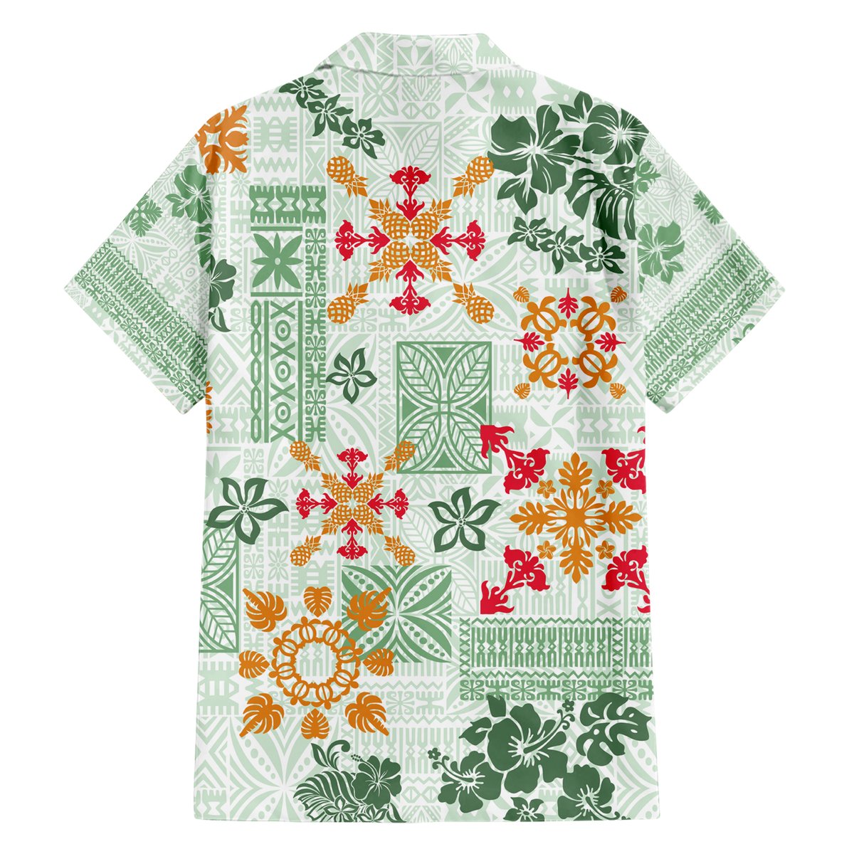 Hawaii Tapa Tribal Hawaiian Shirt With Hawaiian Quilt Pattern Green LT9 - Polynesian Pride