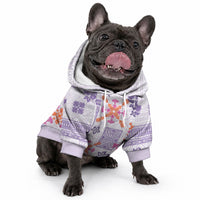 Hawaii Tapa Tribal Pet Hoodie With Hawaiian Quilt Pattern Violet LT9 - Polynesian Pride