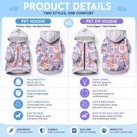 Hawaii Tapa Tribal Pet Hoodie With Hawaiian Quilt Pattern Violet LT9 - Polynesian Pride