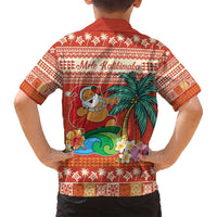 Hawaii Mele Kalikimaka Family Matching Long Sleeve Bodycon Dress and Hawaiian Shirt Surfing Santa Funny Christmas LT9 - Polynesian Pride