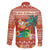 Hawaii Mele Kalikimaka Family Matching Off The Shoulder Long Sleeve Dress and Hawaiian Shirt Surfing Santa Funny Christmas