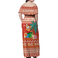 Hawaii Mele Kalikimaka Family Matching Off Shoulder Maxi Dress and Hawaiian Shirt Surfing Santa Funny Christmas LT9 - Polynesian Pride