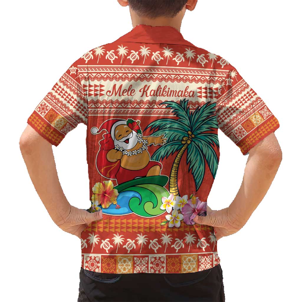 Hawaii Mele Kalikimaka Family Matching Off Shoulder Short Dress and Hawaiian Shirt Surfing Santa Funny Christmas LT9 - Polynesian Pride