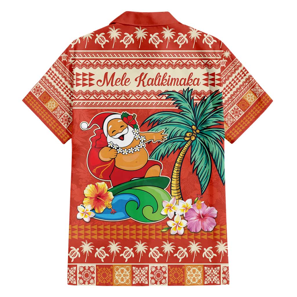 Hawaii Mele Kalikimaka Family Matching Short Sleeve Bodycon Dress and Hawaiian Shirt Surfing Santa Funny Christmas LT9 - Polynesian Pride