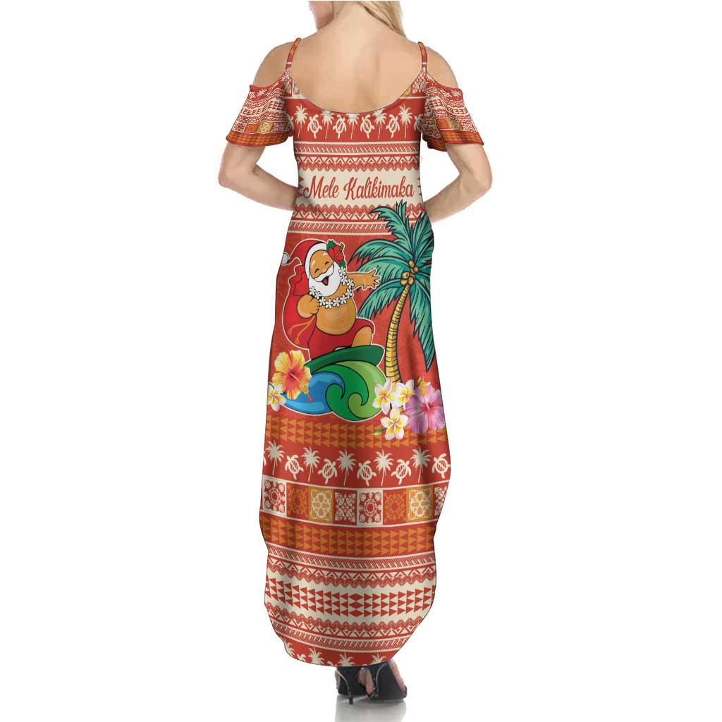 Hawaii Mele Kalikimaka Family Matching Summer Maxi Dress and Hawaiian Shirt Surfing Santa Funny Christmas LT9 - Polynesian Pride