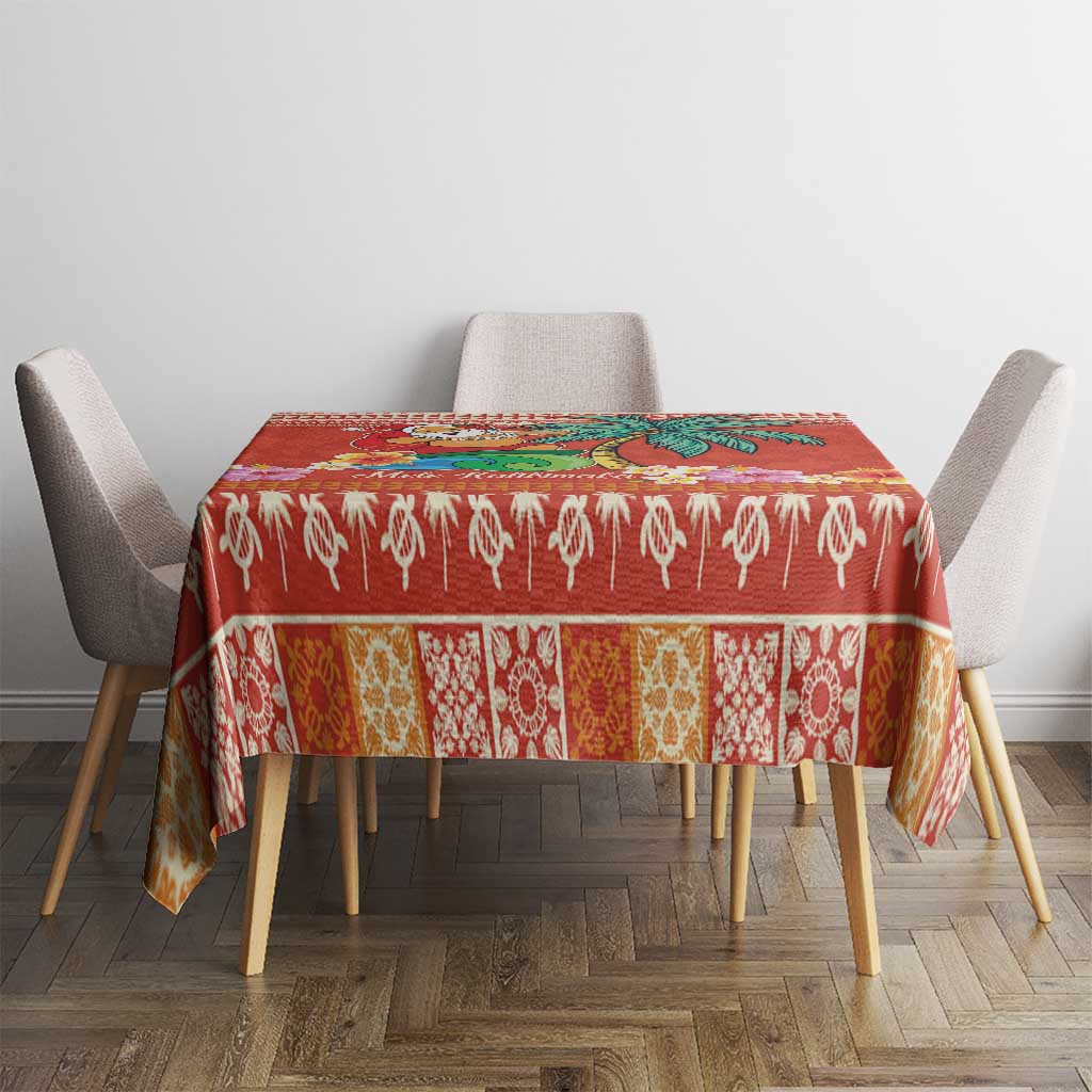 Hawaii Mele Kalikimaka Tablecloth Surfing Santa Funny Christmas
