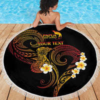 Personalised Papua New Guinea Sepik Beach Blanket Plumeria Floral Tribal Pattern LT9 - Polynesian Pride