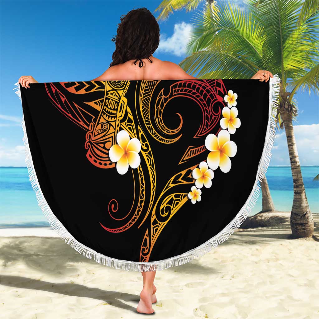 Personalised Papua New Guinea Sepik Beach Blanket Plumeria Floral Tribal Pattern LT9 - Polynesian Pride